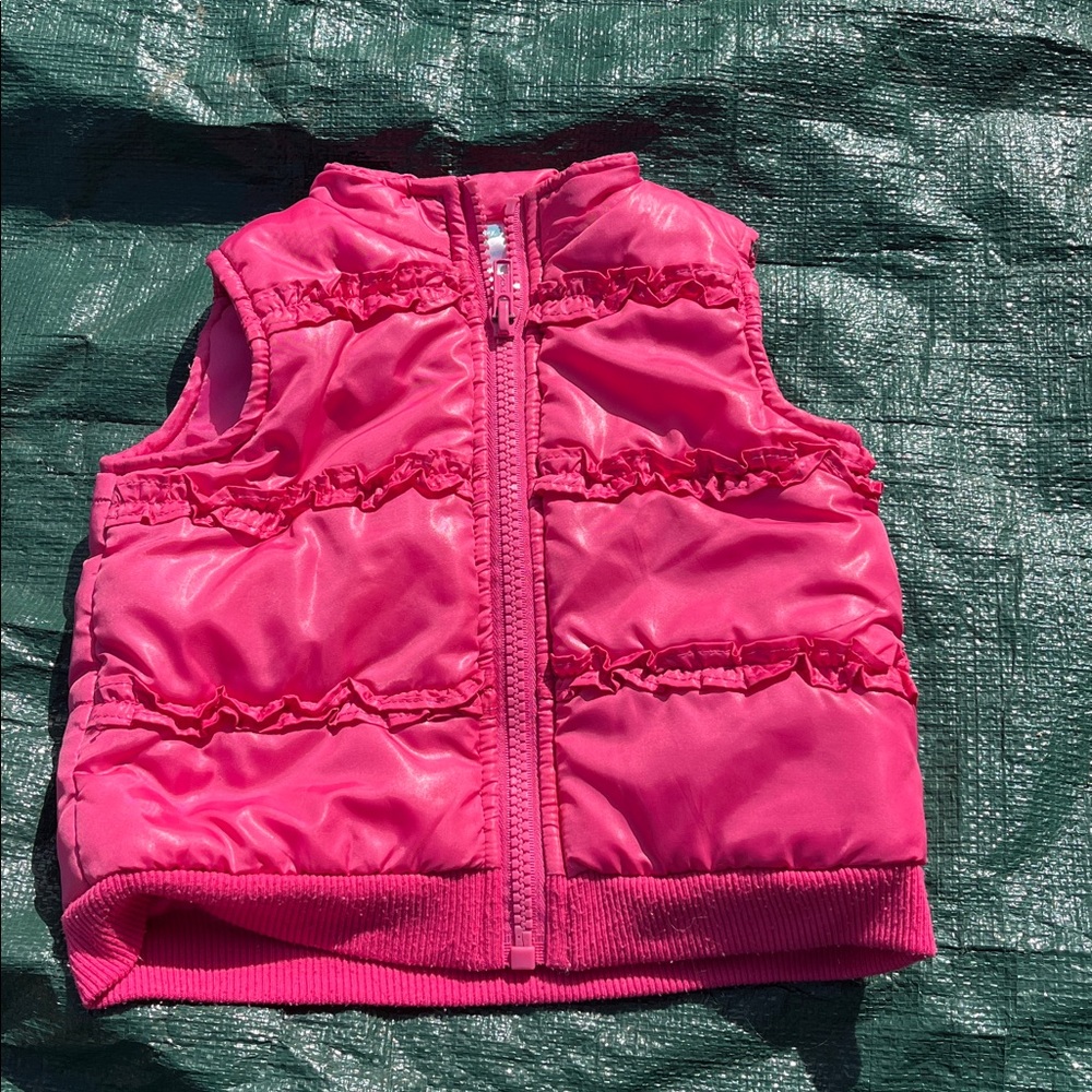 Vibrant Pink Ruffled Kids Vest